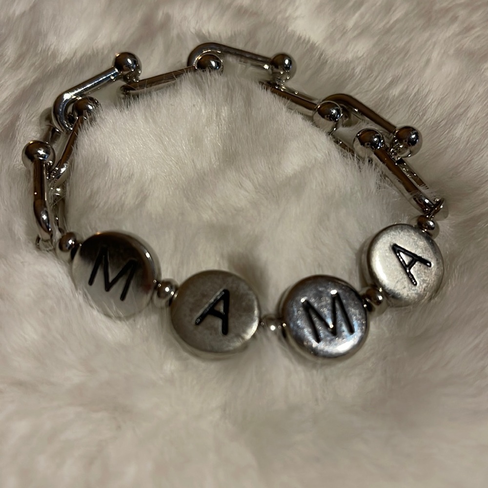 Mama Silver-tone stretch bracelet